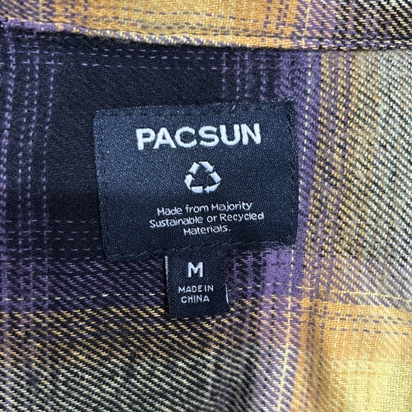 PacSun Purple and Yellow Plaid Shirt - Picture 3 of 3